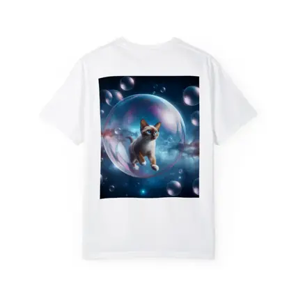 Siamese Cat Floating Bubble Space Fantasy
