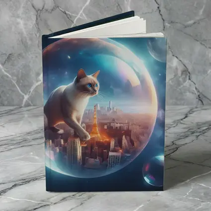 Siamese Cat Floating City Space Bubble