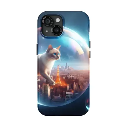 Siamese Cat Floating City Space Bubble