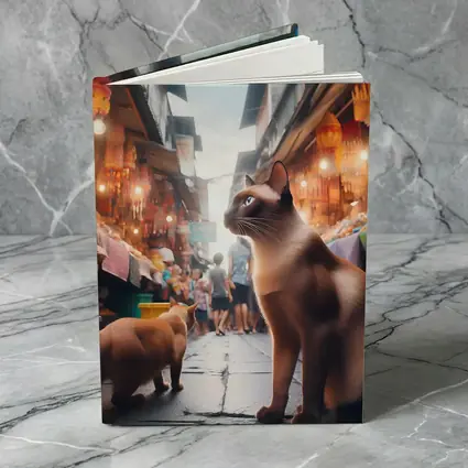 Siamese Cats at Colorful Asian Street Market