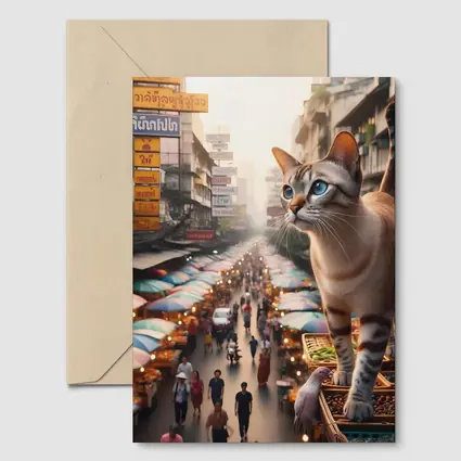 Tonkinese Cat Over Bangkok Thailand Street Market