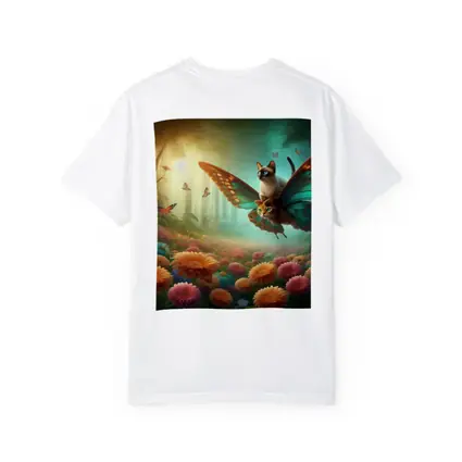 Siamese Cats Butterfly Wings Fantasy Flower Garden