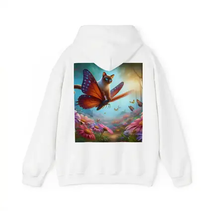 Siamese Cat Butterfly Wings Fantasy Flower Forest