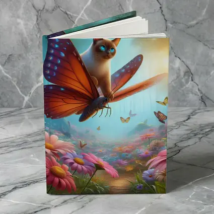 Siamese Cat Butterfly Wings Fantasy Flower Forest