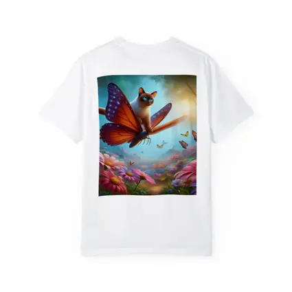 Siamese Cat Butterfly Wings Fantasy Flower Forest