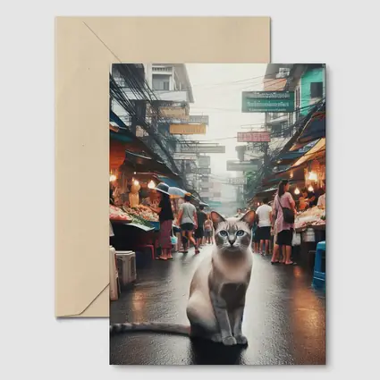 Siamese Cat Bangkok Thailand Street Market