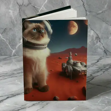Birman Cat Astronaut on Mars Red Planet
