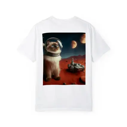 Birman Cat Astronaut on Mars Red Planet