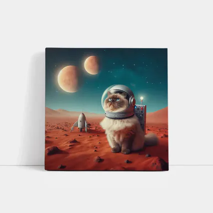 Himalayan Cat Astronaut Red Planet Space