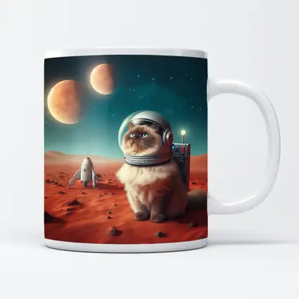 Himalayan Cat Astronaut Red Planet Space