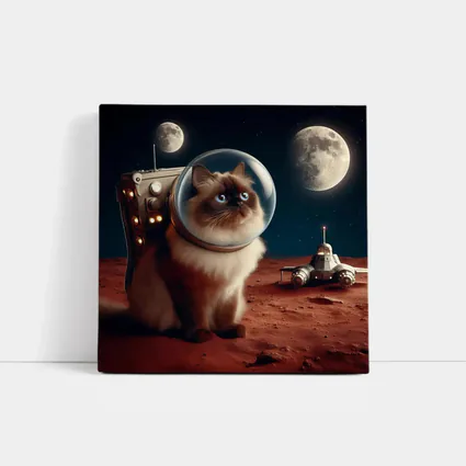 Himalayan Cat Astronaut Space Moon Surface