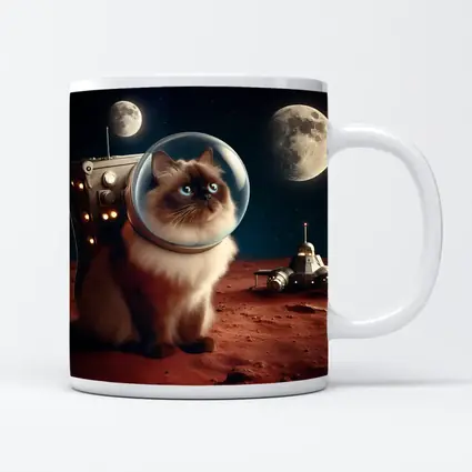 Himalayan Cat Astronaut Space Moon Surface
