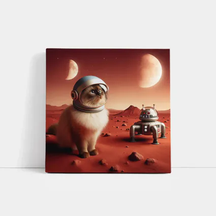 Himalayan Cat Astronaut on Mars Planet
