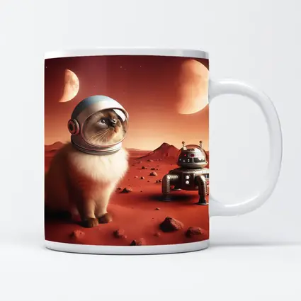 Himalayan Cat Astronaut on Mars Planet