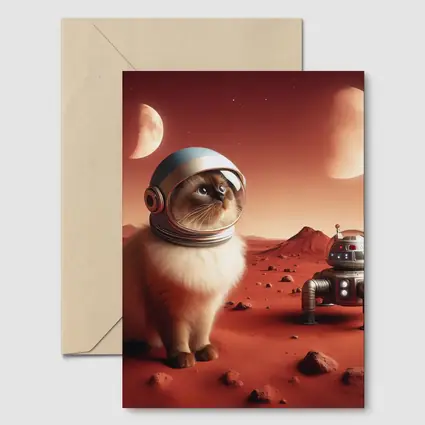 Himalayan Cat Astronaut on Mars Planet