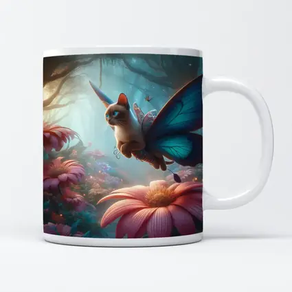 Siamese Cat Butterfly Wings Fantasy Forest