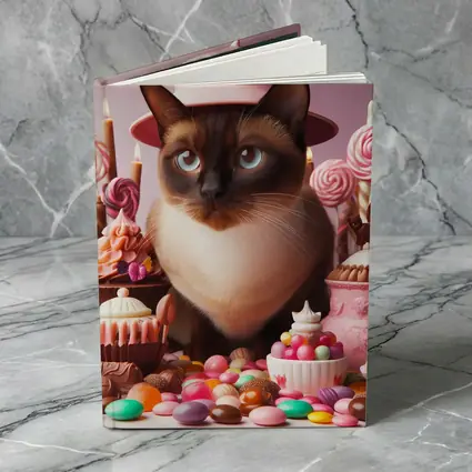 Siamese Cat Pink Hat Candy Sweets