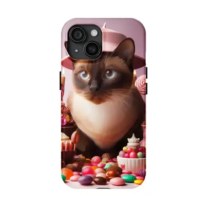 Siamese Cat Pink Hat Candy Sweets