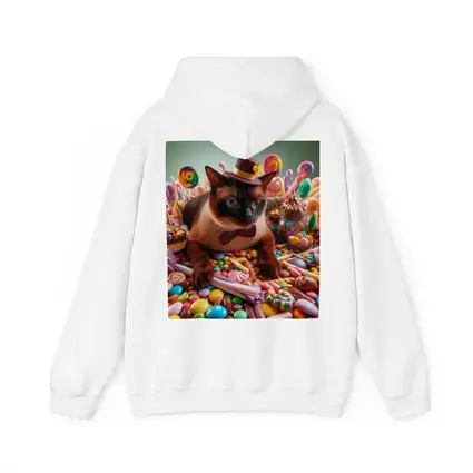 Siamese Cat Dressed Up Among Colorful Candies