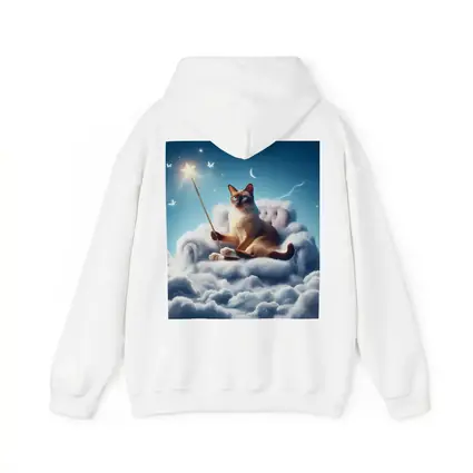 Siamese Cat Wizard Star Wand Clouds