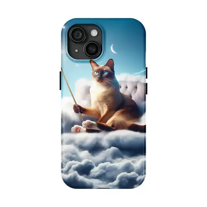Siamese Cat Wizard Star Wand Clouds