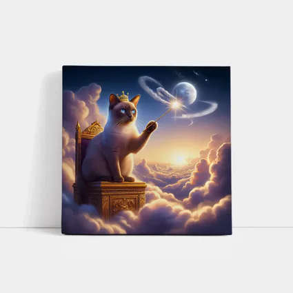 Siamese Cat King Magic Wand Clouds