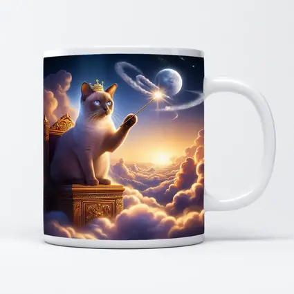 Siamese Cat King Magic Wand Clouds