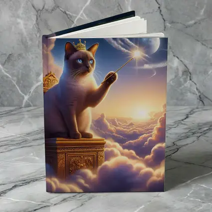 Siamese Cat King Magic Wand Clouds