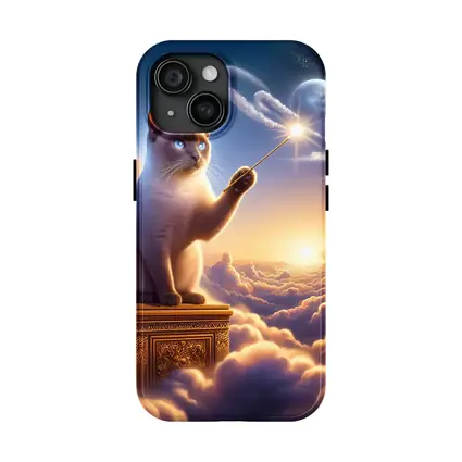 Siamese Cat King Magic Wand Clouds