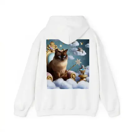 Siamese Cat Royal Throne Fantasy Cloud Scene