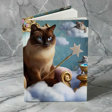 Siamese Cat Royal Throne Fantasy Cloud Scene