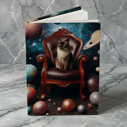 Siamese Cat Throne Cosmic Space Planets