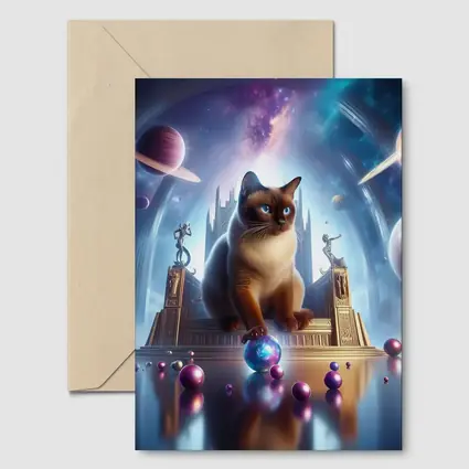 Siamese Cat Space Palace Cosmic Fantasy