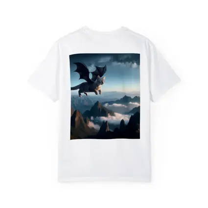 Dragon Cat Flying Over Misty Mountains