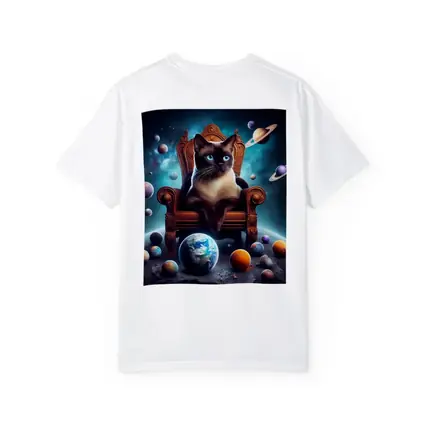 Siamese Cat Throne Space Planets Fantasy