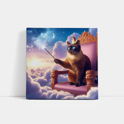 Siamese Cat King Throne Clouds Fantasy