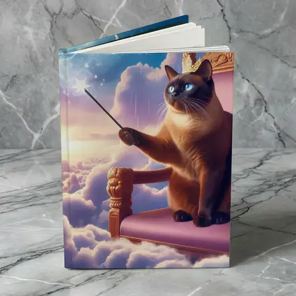 Siamese Cat King Throne Clouds Fantasy