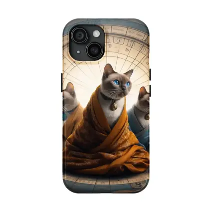 Siamese Cats Robed Zodiac Wheel Background