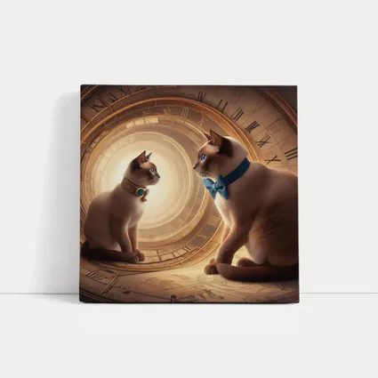 Siamese Cats Blue Eyes Giant Clock