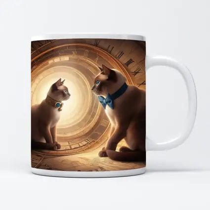 Siamese Cats Blue Eyes Giant Clock