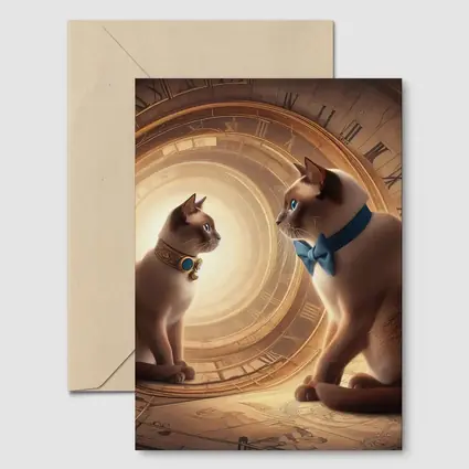 Siamese Cats Blue Eyes Giant Clock