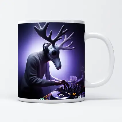 Deer DJ Spinning Tracks Purple Club Night