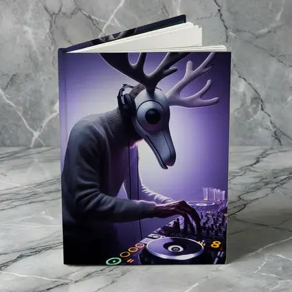 Deer DJ Spinning Tracks Purple Club Night