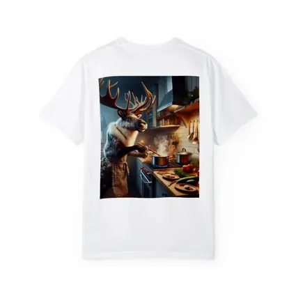 Reindeer Chef Cooking in Cozy Kitchen