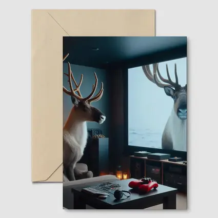 Caribou Watching Himself On Big Screen