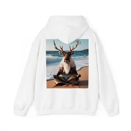 Reindeer Meditating on Sunny Beach