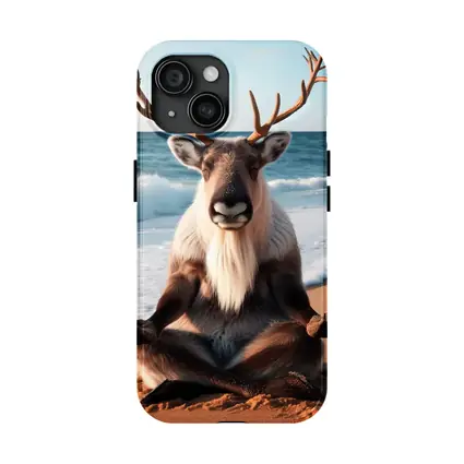 Reindeer Meditating on Sunny Beach
