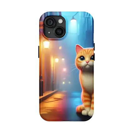 Orange Tabby Cat Neon Alley Graffiti Street