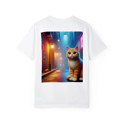 Orange Tabby Cat Neon Alley Graffiti Street