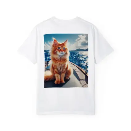 Orange Maine Coon Cat On Sailing Yacht